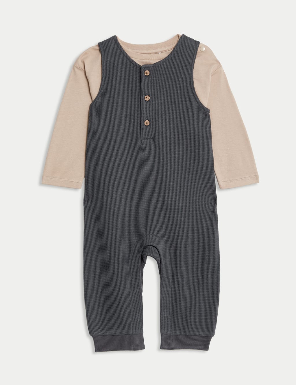 2pc Cotton Rich Dungarees Outfit (0-3 Yrs) 2 of 8