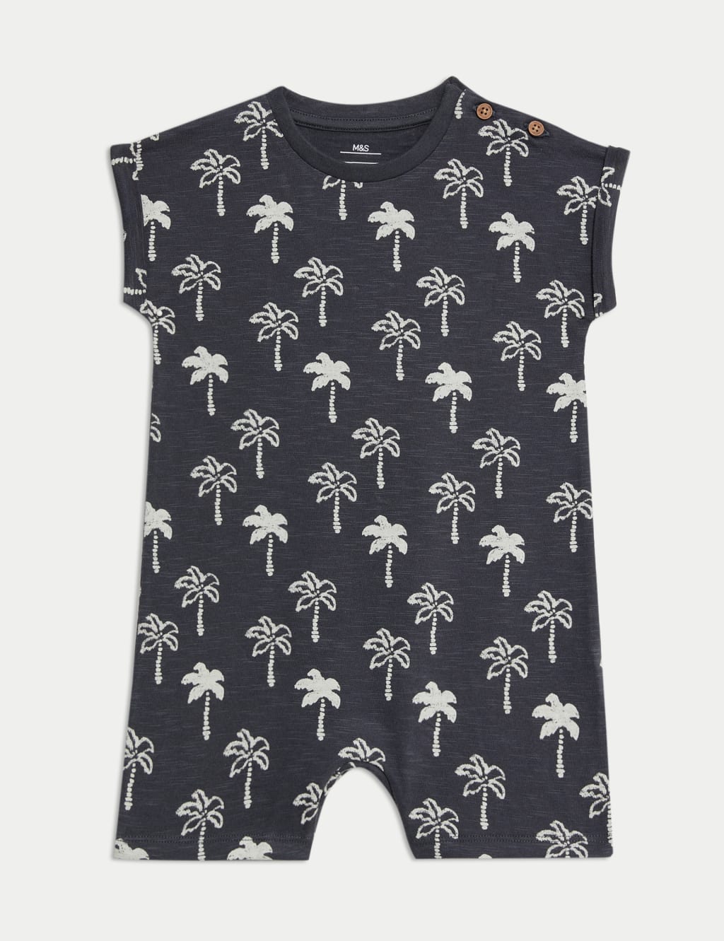 Pure Cotton Palm Tree Romper (0-3 Yrs) 2 of 5
