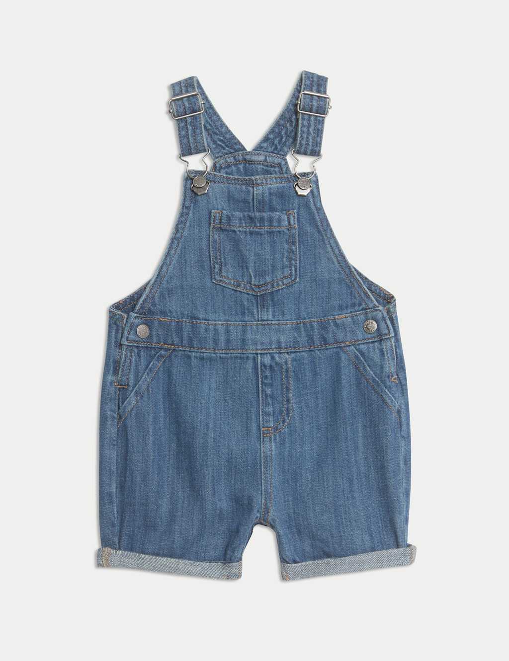 2pc Cotton Rich Denim Bibshort (0-3 Yrs) 3 of 6
