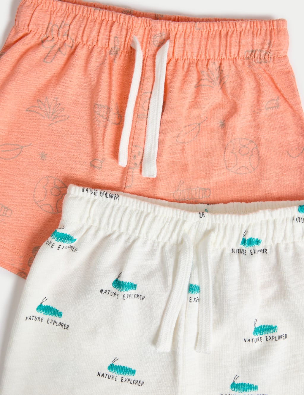 3pk Pure Cotton Caterpillar Print Shorts (0-3 Yrs) 2 of 2