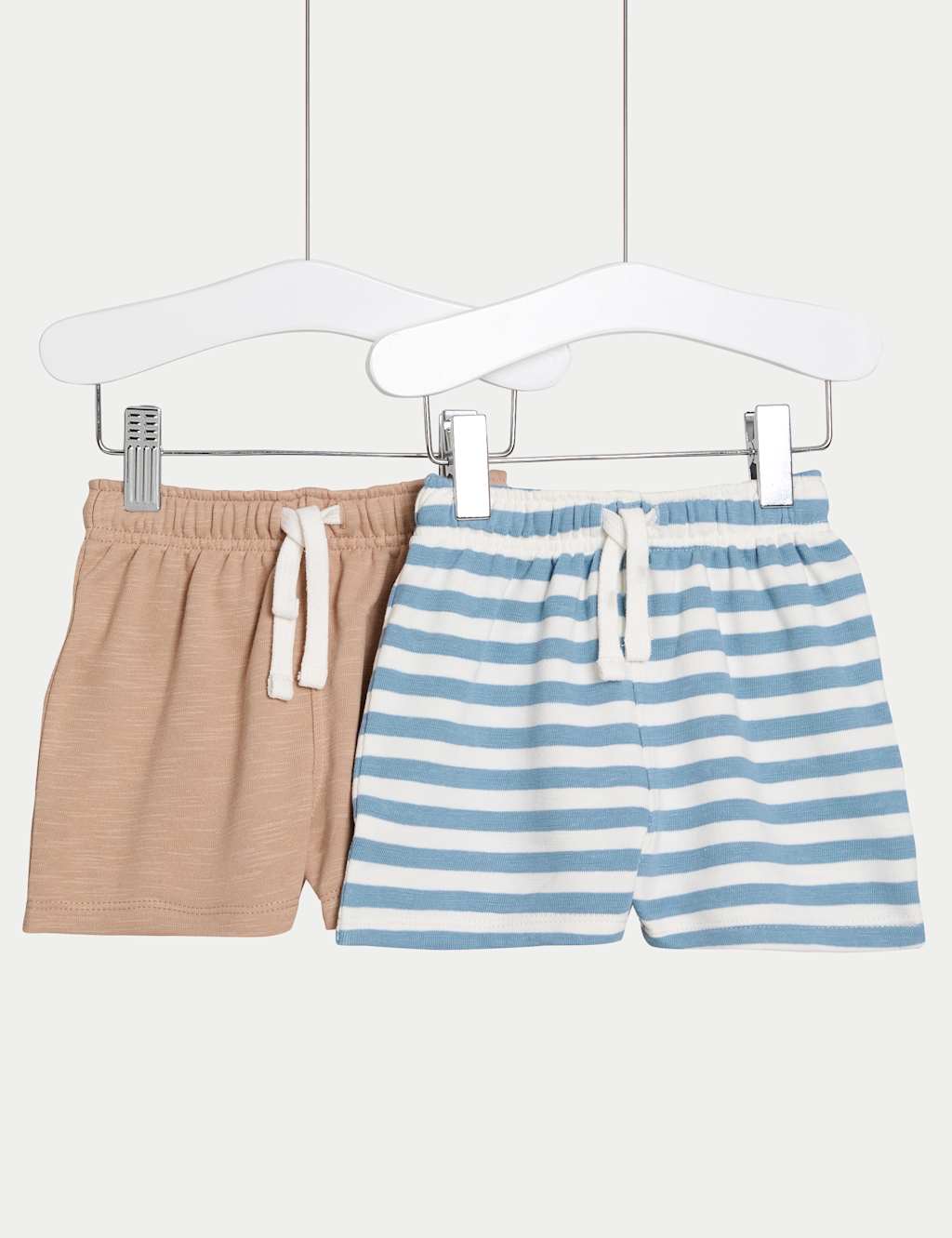 2pk Cotton Rich Striped Shorts (0-3 Yrs) 1 of 1