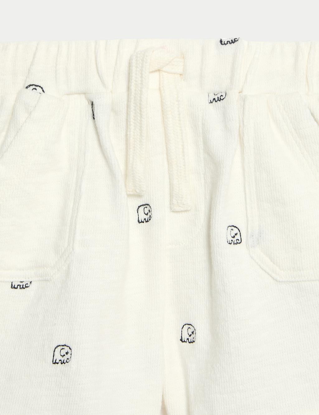 2pc Pure Cotton Embroidered Elephant Outfit (0-3 Yrs) 6 of 6