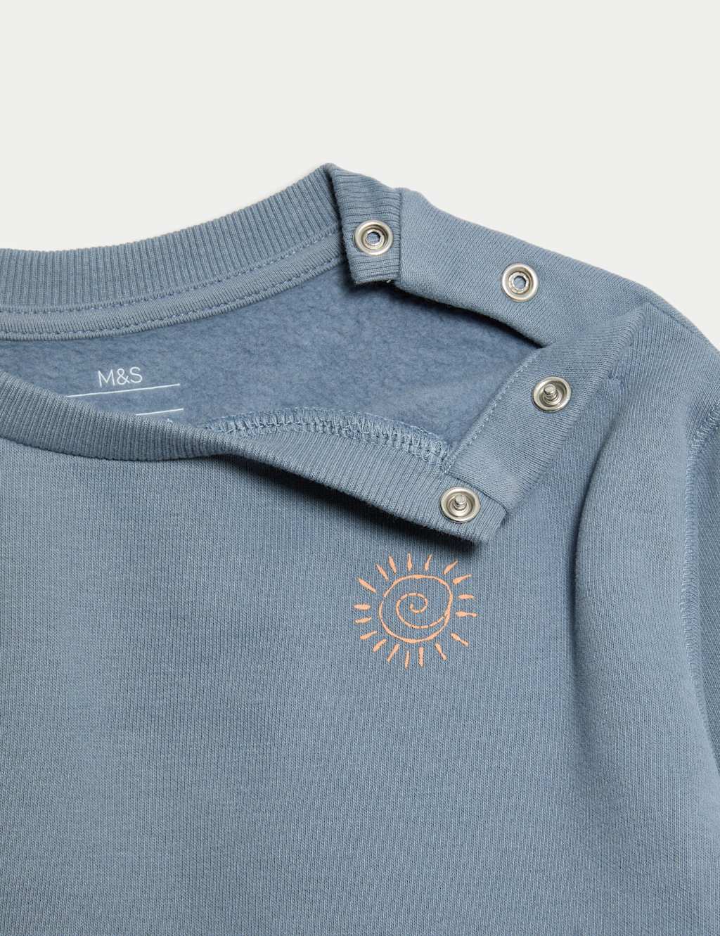 2pc Cotton Rich Blue Sweatshirt Outfit (0-3 Yrs) 6 of 6