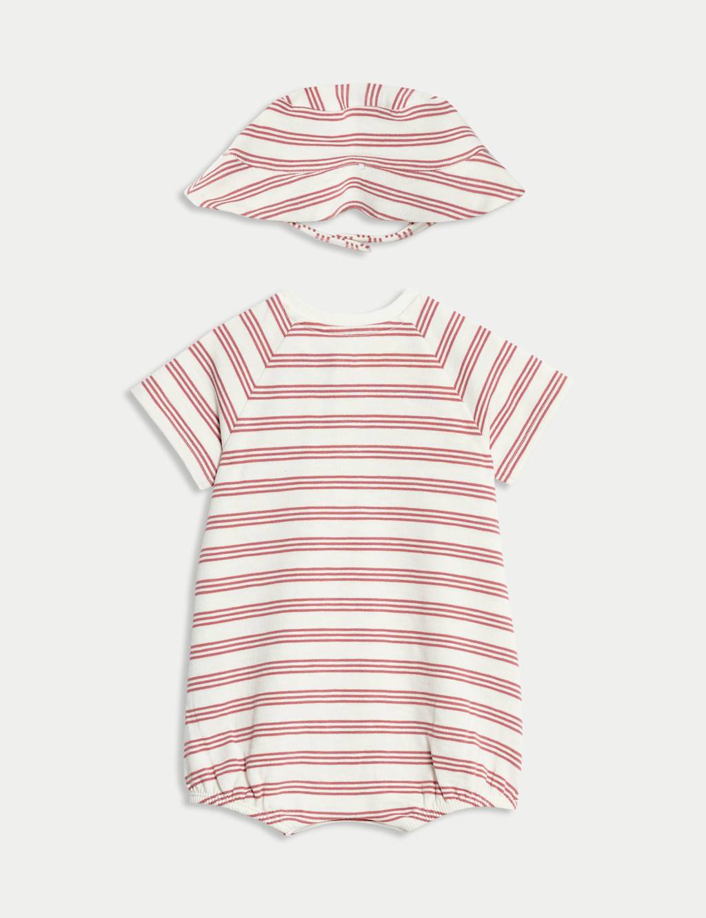 2pc Pure Cotton Striped Romper Outfit (0-3 Yrs) 2 of 4