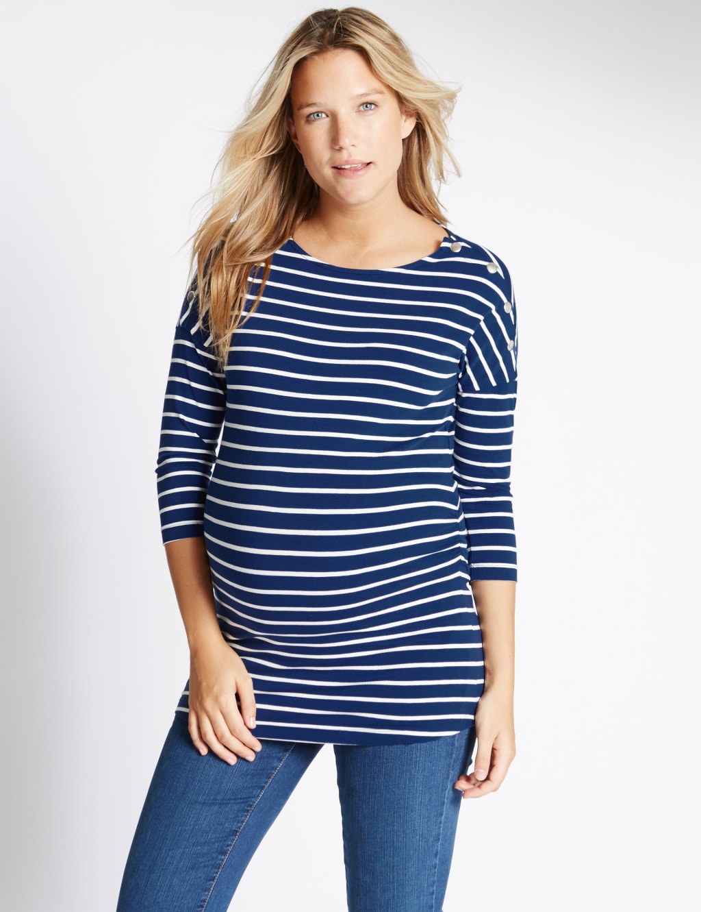Maternity Nautical Striped Feeding Top 1 of 5