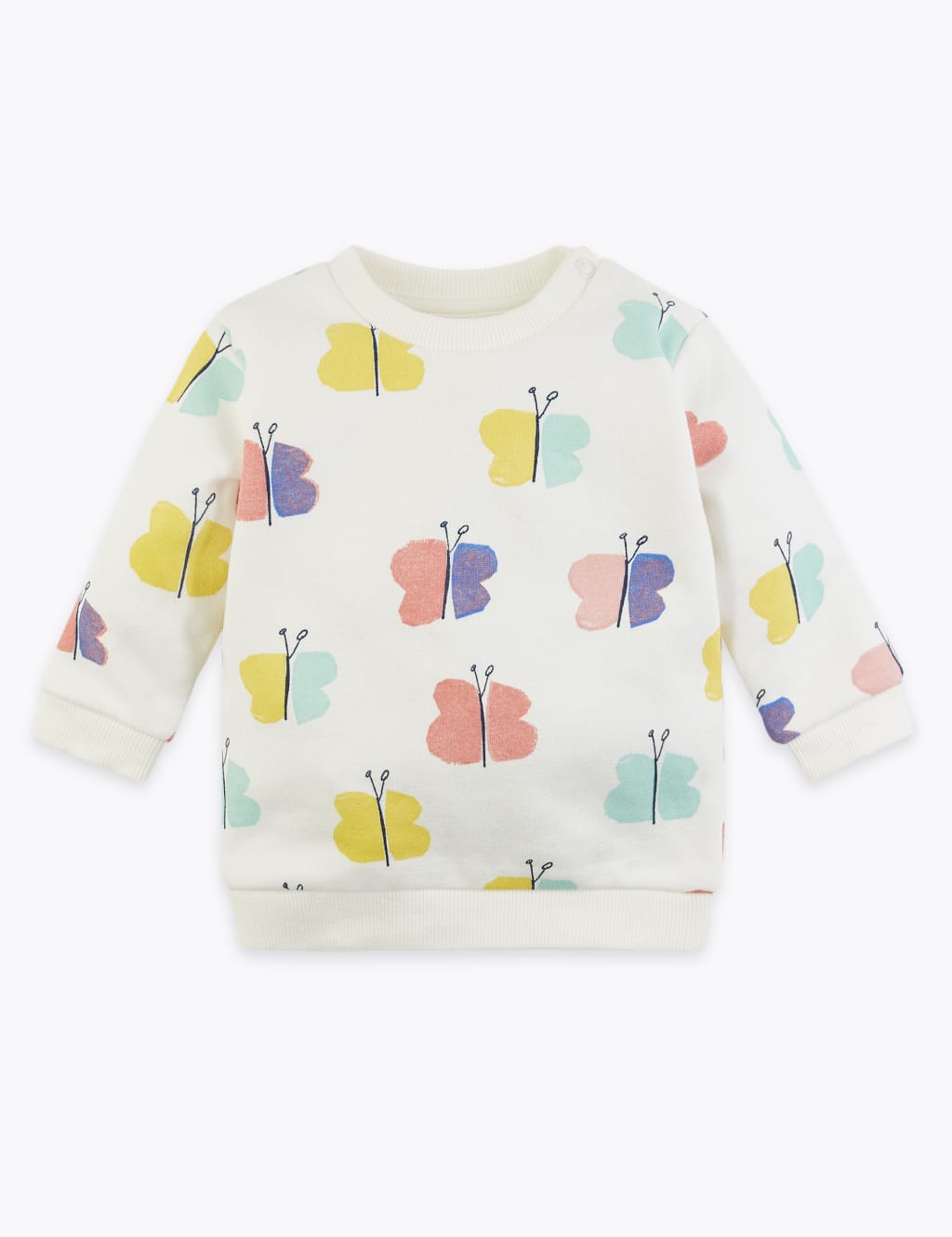 Cotton Rich Butterfly Print Sweatshirt 1 of 3