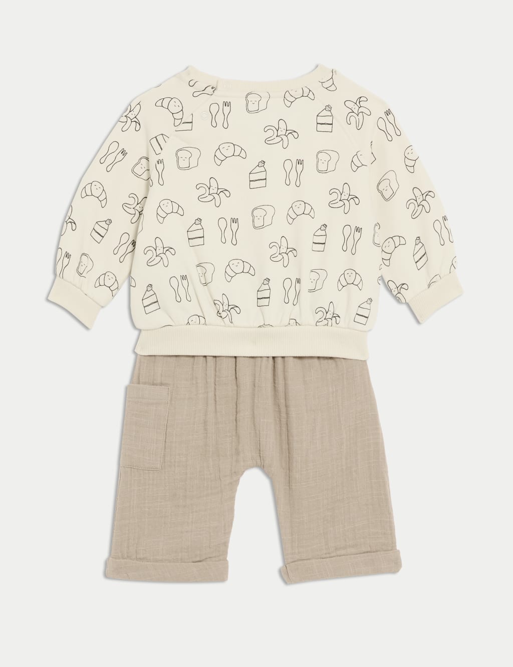 2pc Pure Cotton Snack Time Outfit (0-3 Yrs) 4 of 8