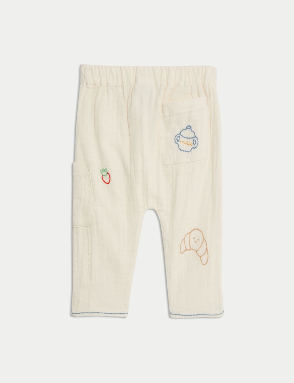 Pure Cotton Food Embroidery Trousers (0-3 Yrs) 2 of 3