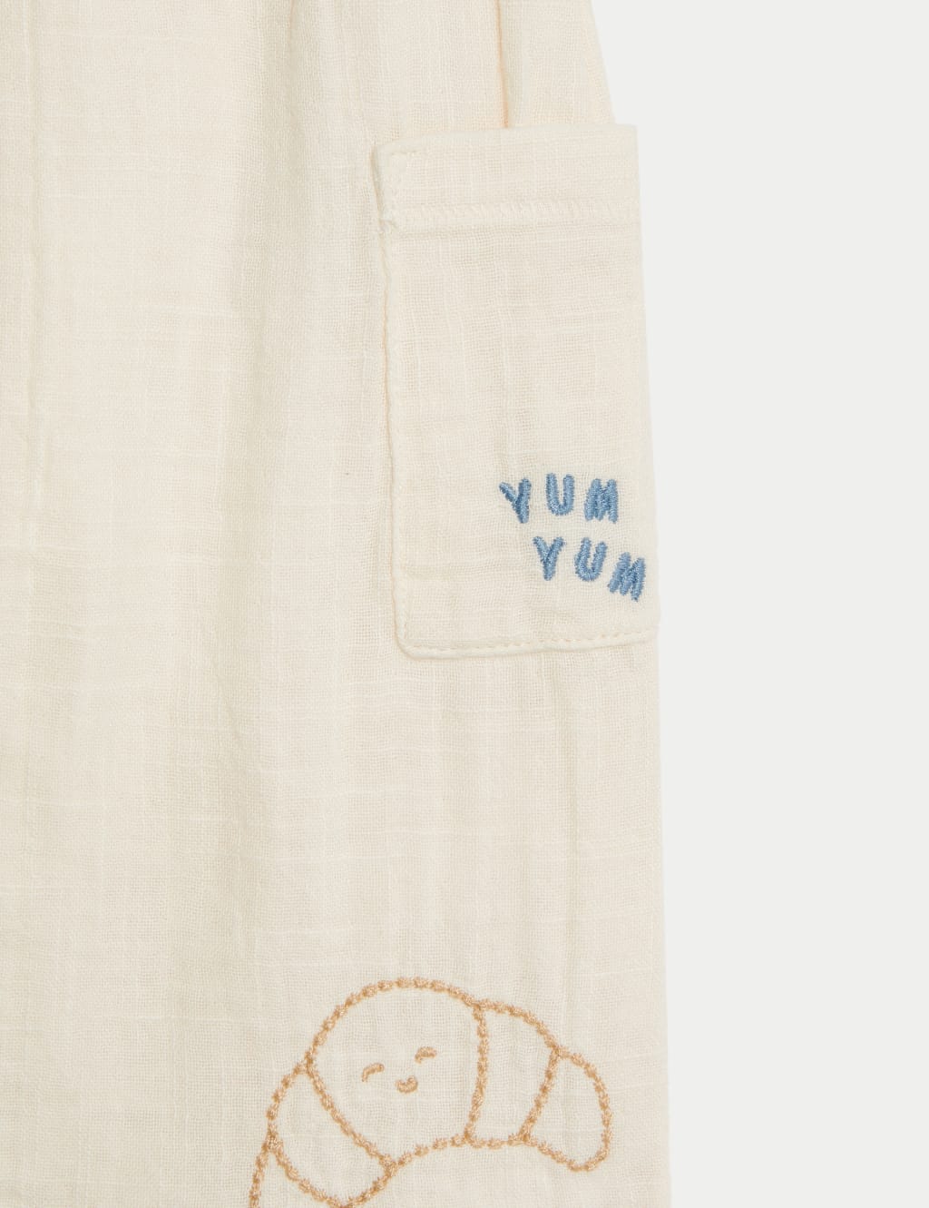 Pure Cotton Food Embroidery Trousers (0-3 Yrs) 3 of 3