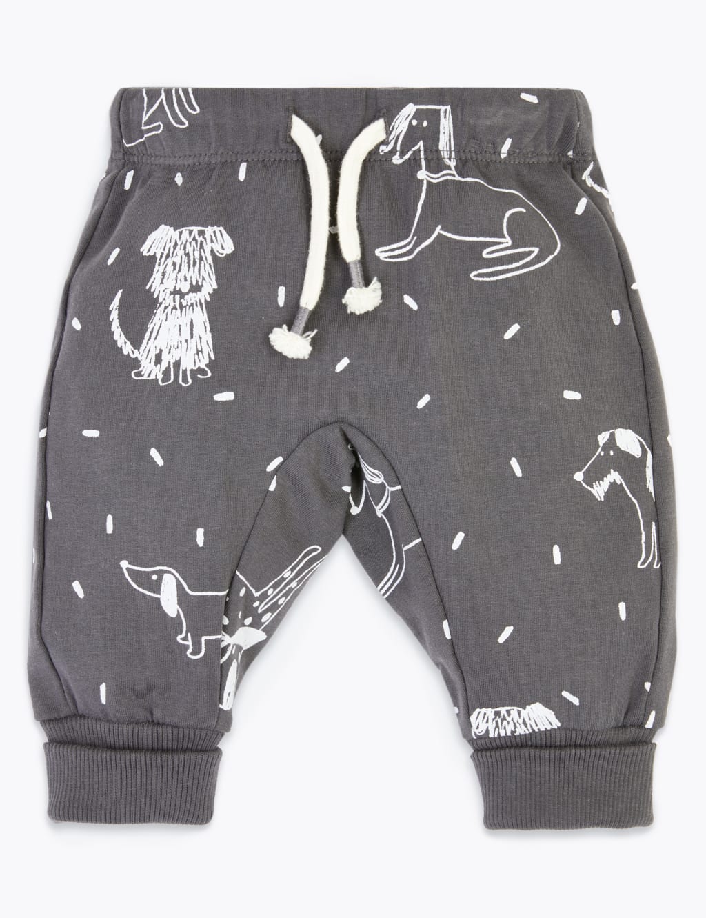 Organic Cotton All Over Dog Print Joggers (7lbs-3 Yrs) | M&S