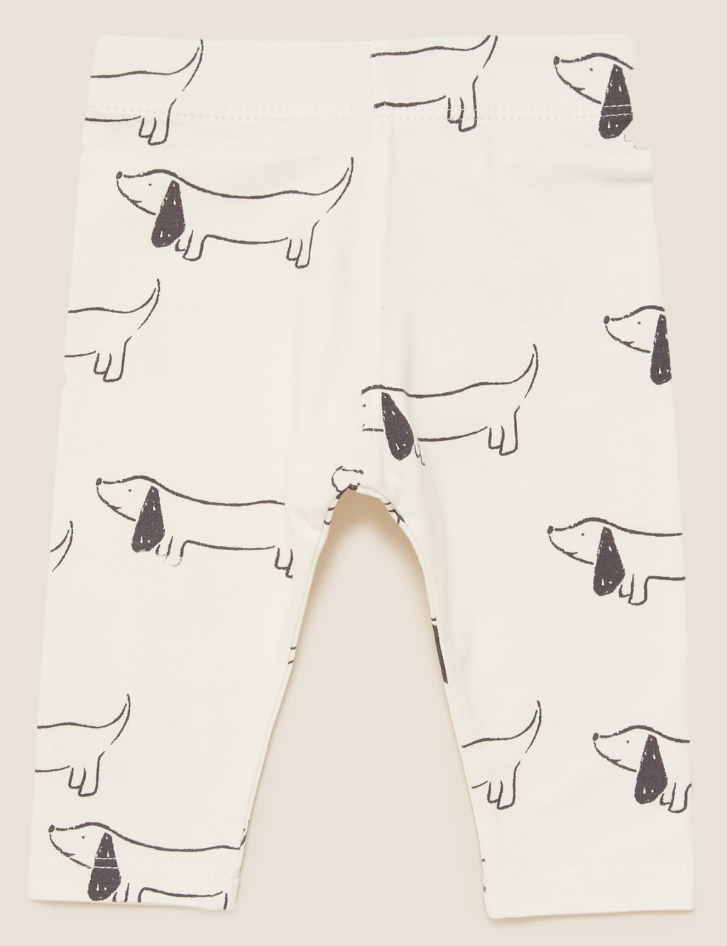 3pk Cotton Sausage Dog Print Leggings (0-3 Yrs) 3 of 6