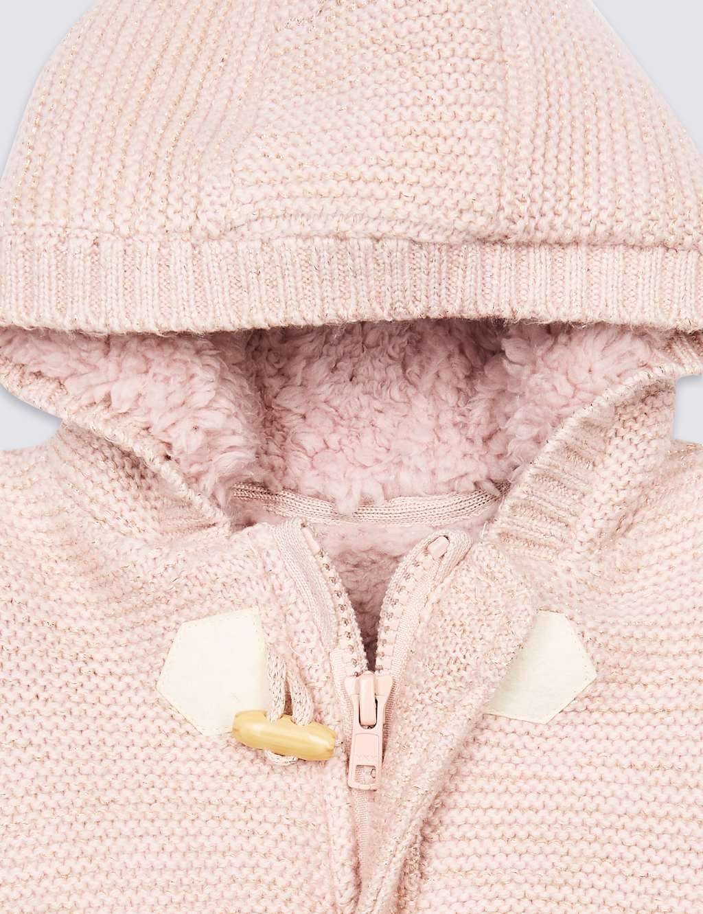 Cotton Rich Fleece Lined Chunky Cardigan 3 of 3