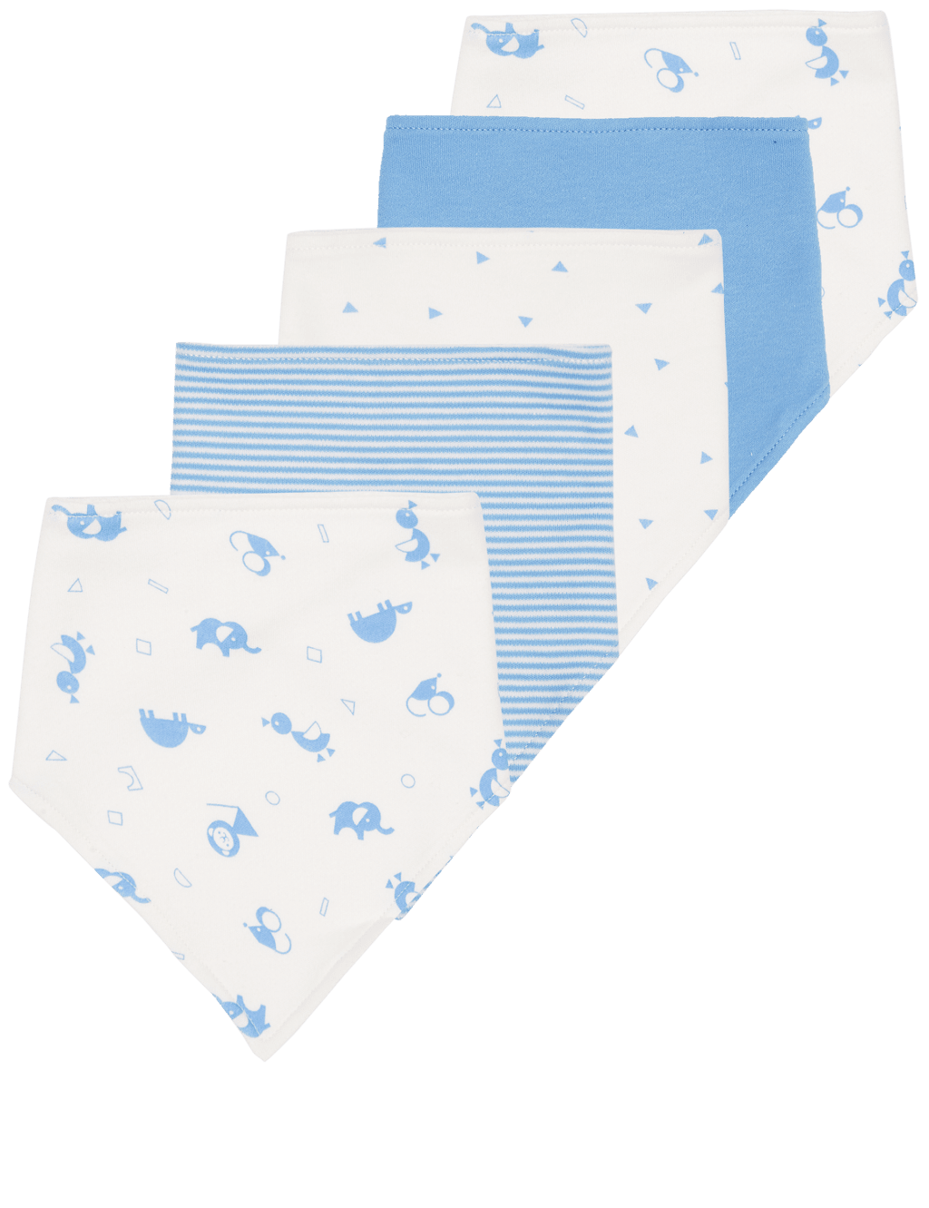 5 Pack Pure Cotton Dribble Bibs 2 of 2