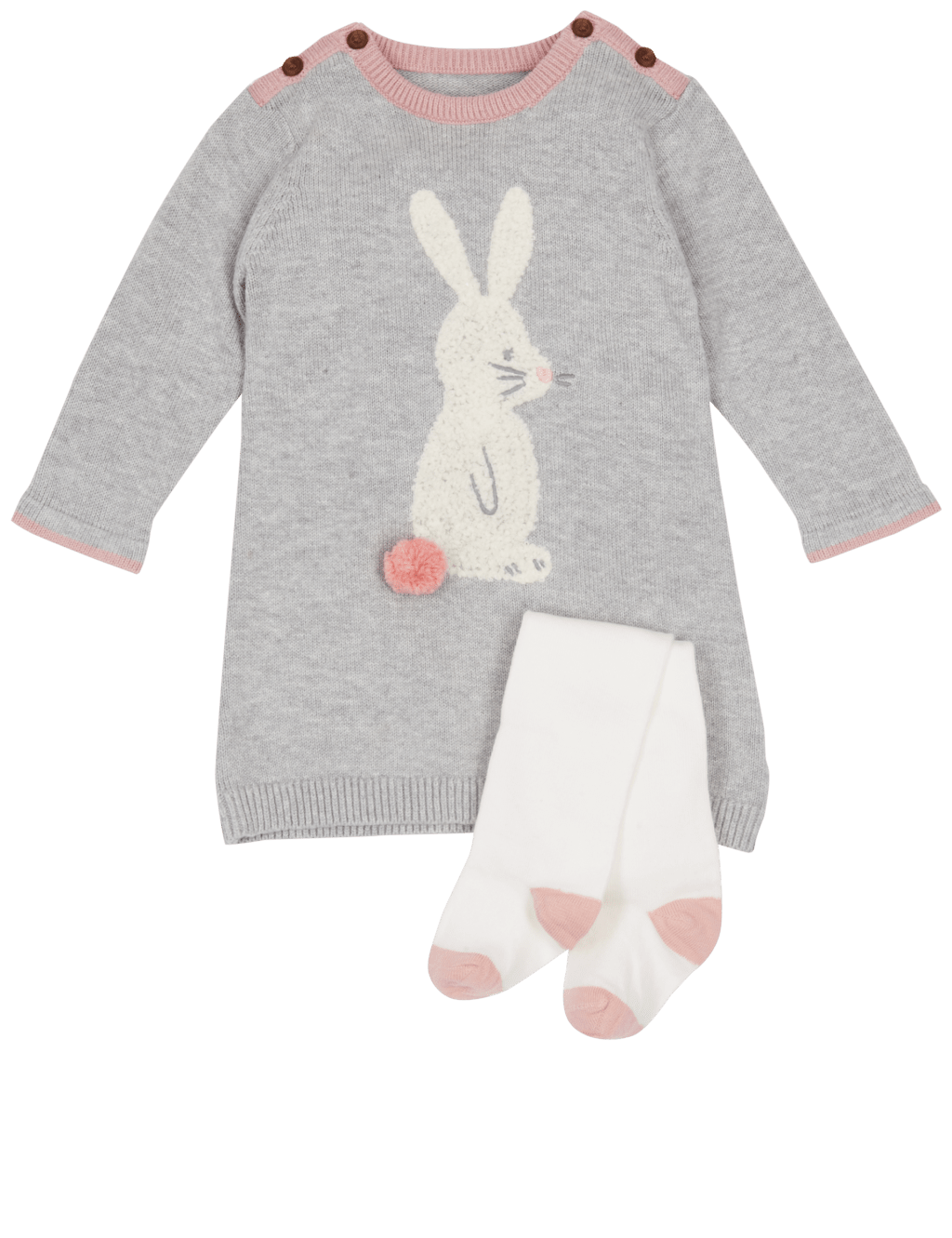 2 Piece Knitted Baby Dress with Tights 6 of 6