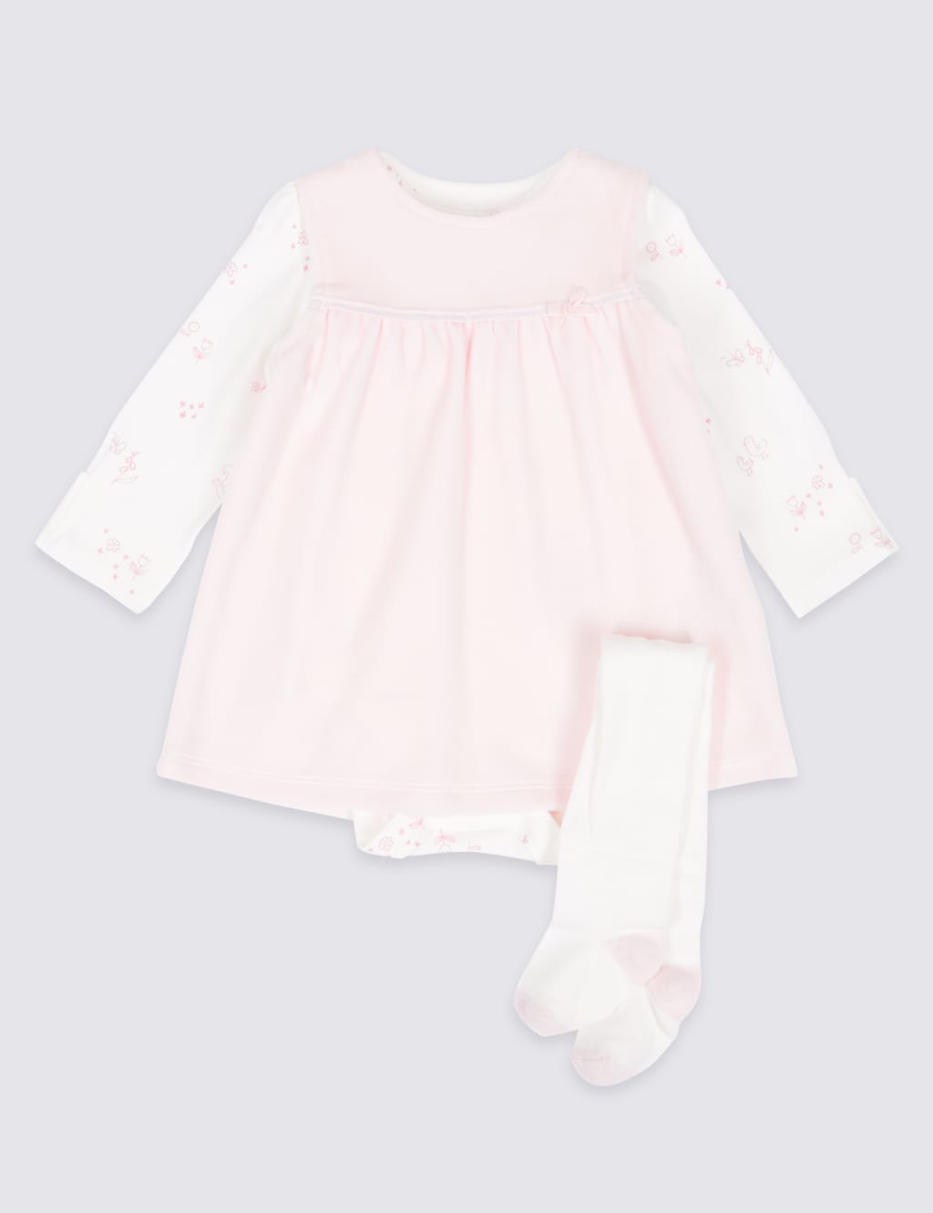3 Piece Baby Dress Bodysuit with Tights M S