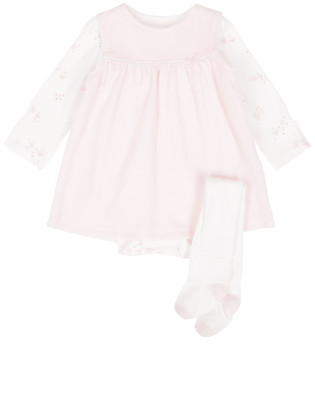 3 Piece Baby Dress & Bodysuit with Tights 9 of 9