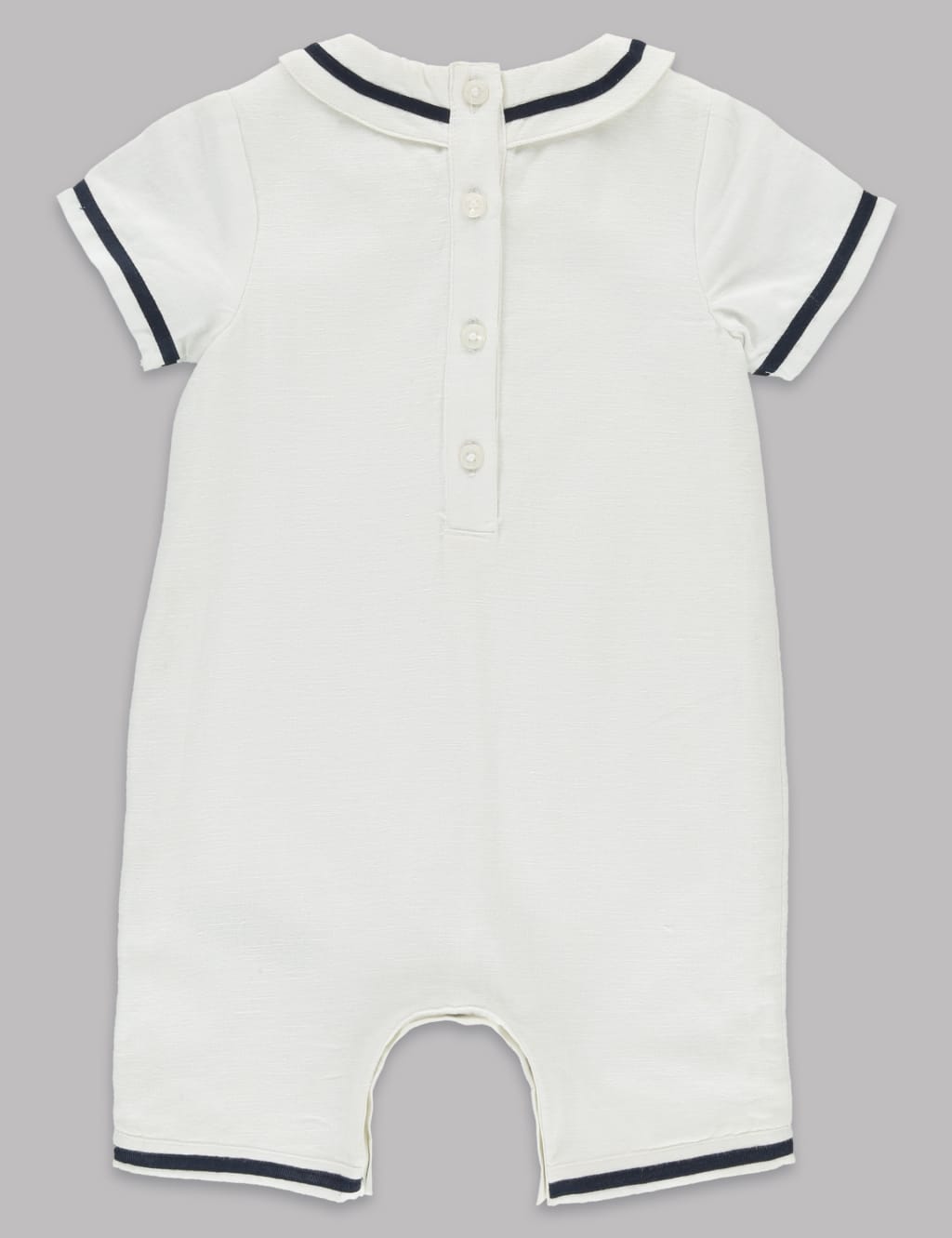 Sailor Bow Christening Baby Romper 4 of 7