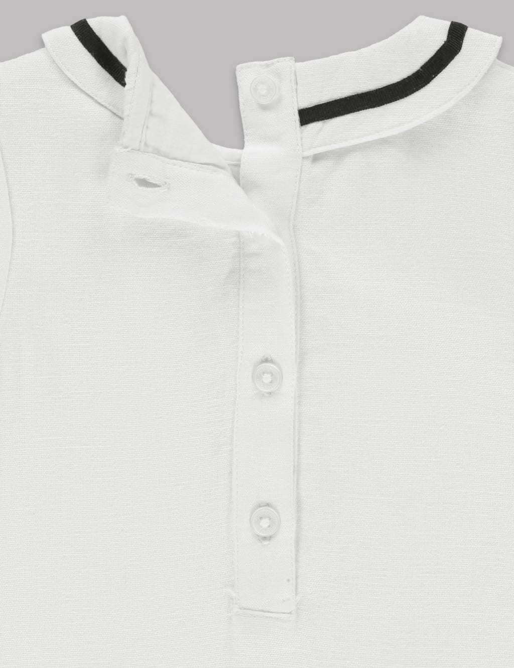 Sailor Bow Christening Baby Romper 5 of 7