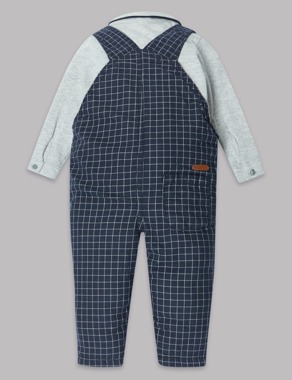 2 Piece Pure Cotton Checked Dungarees Outfit 2 of 5