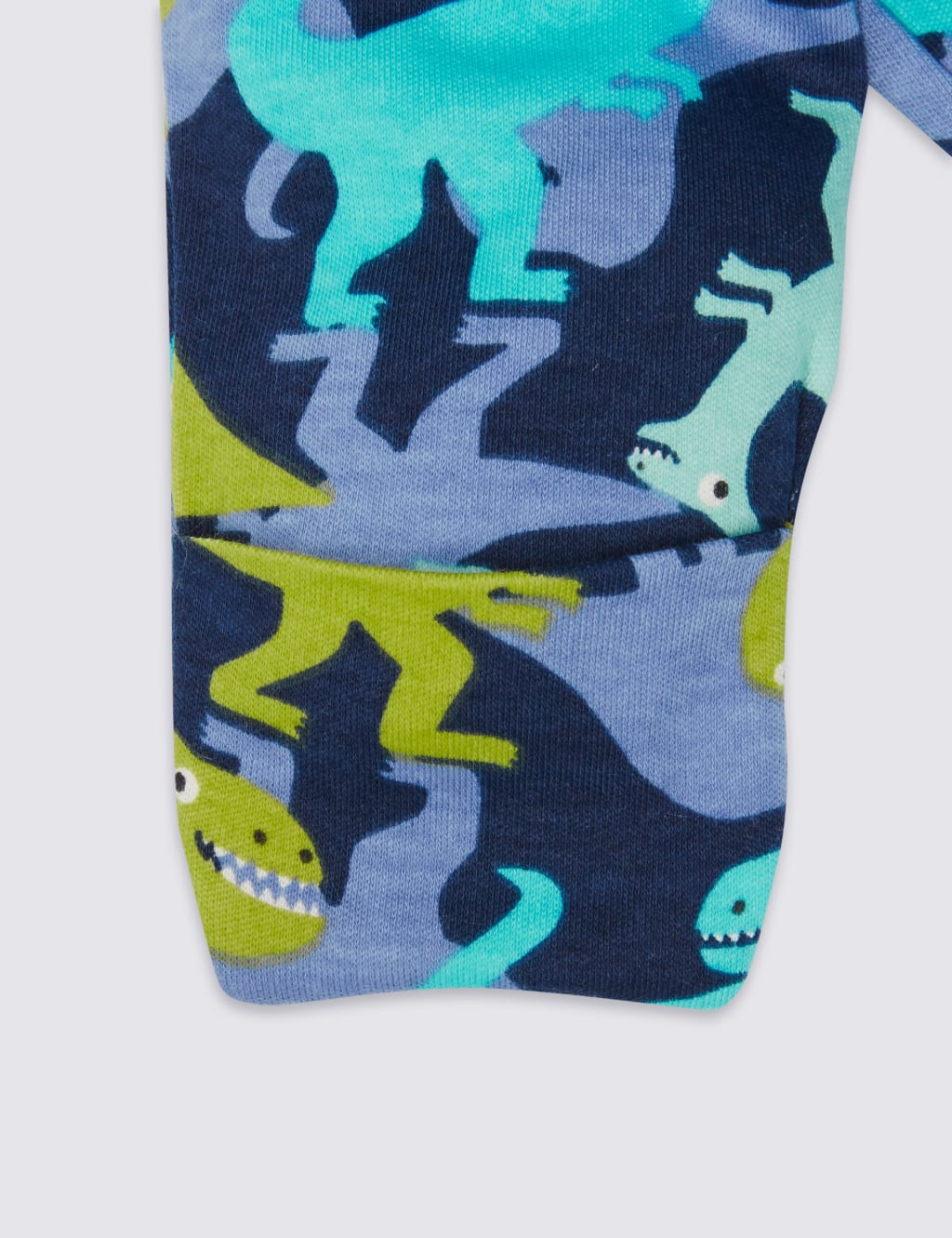 3 Pack Pure Cotton Dinosaur Sleepsuits 8 of 9