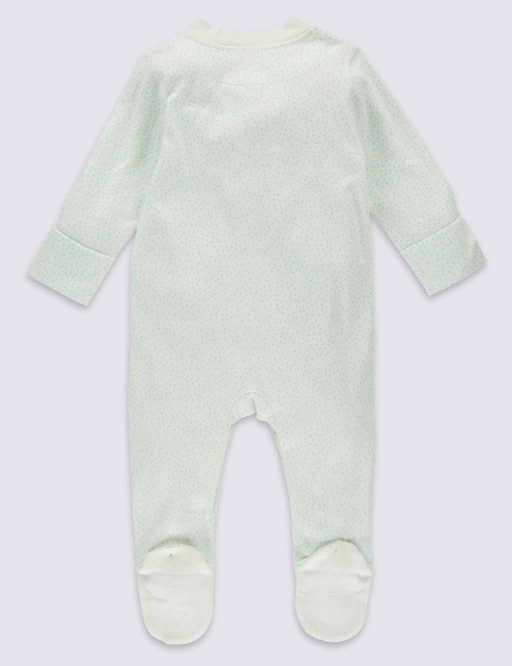 3 Pack Pure Cotton Baby Sleepsuits 4 of 10
