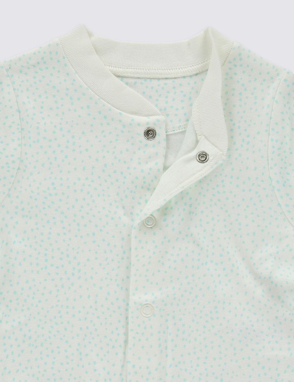 3 Pack Pure Cotton Baby Sleepsuits 5 of 10