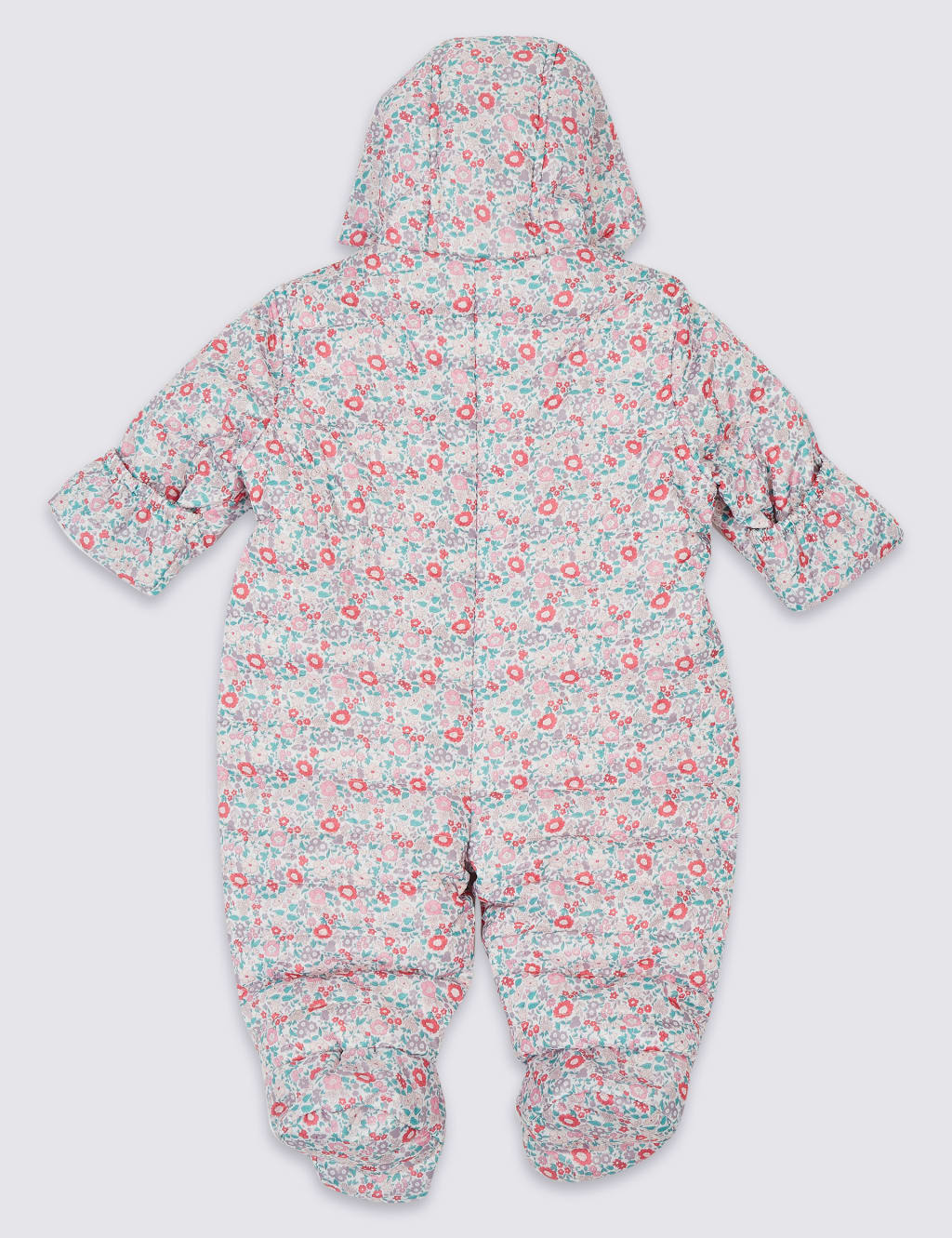 Floral Print Packaway Puffer Snowsuit M S