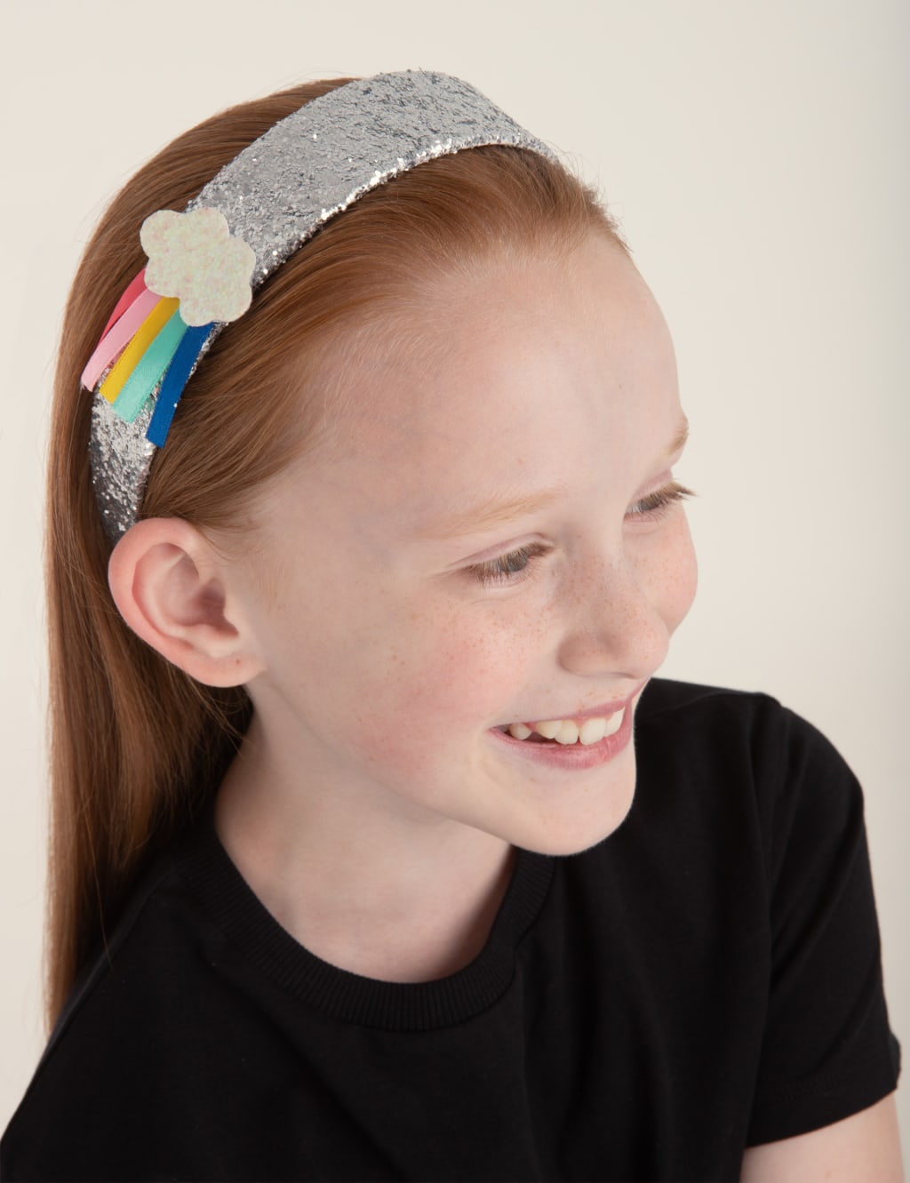 Kids' Glitter Cloud Motif HeadBand & 2 Pack Glitter Happy Hair Clips Set 2 of 4
