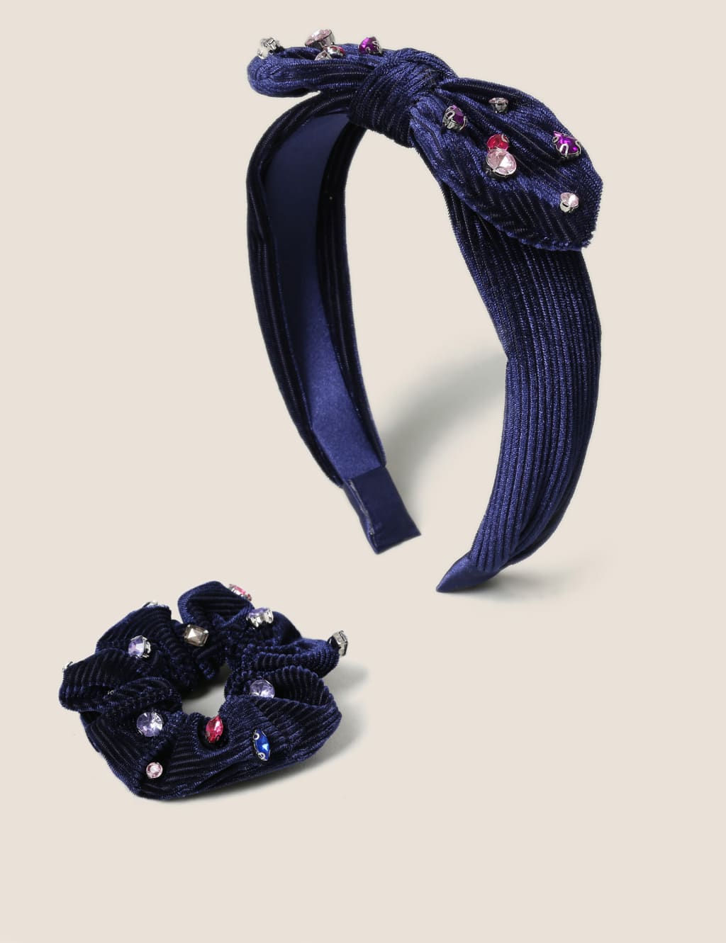 2 Pack Gemstone Headband and Matching Scrunchie 1 of 2
