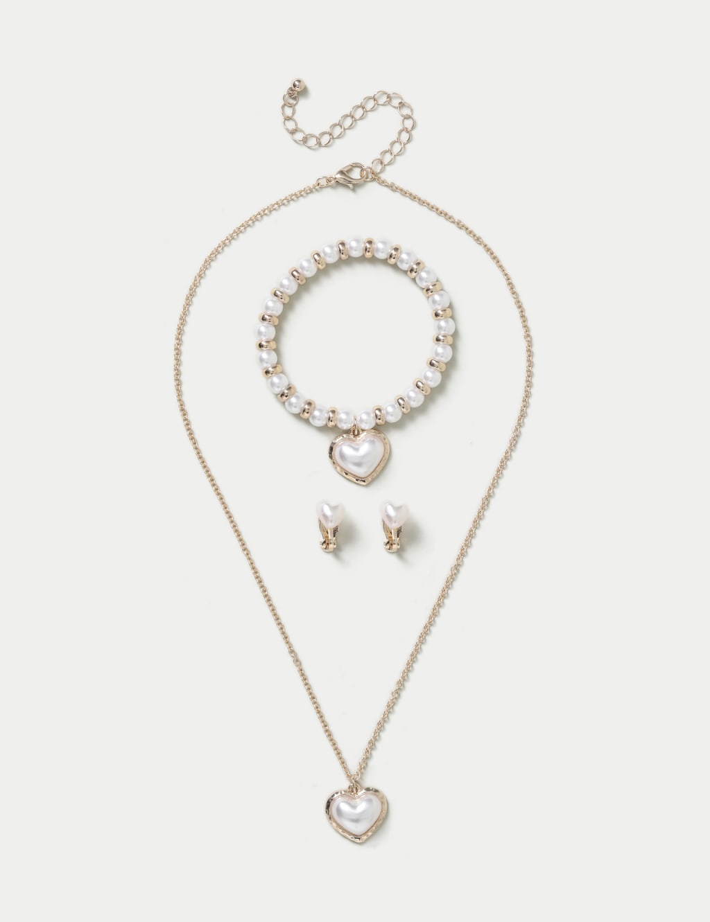 Gold and Pearl Effect Necklace and Bracelet Set M S Collection M S