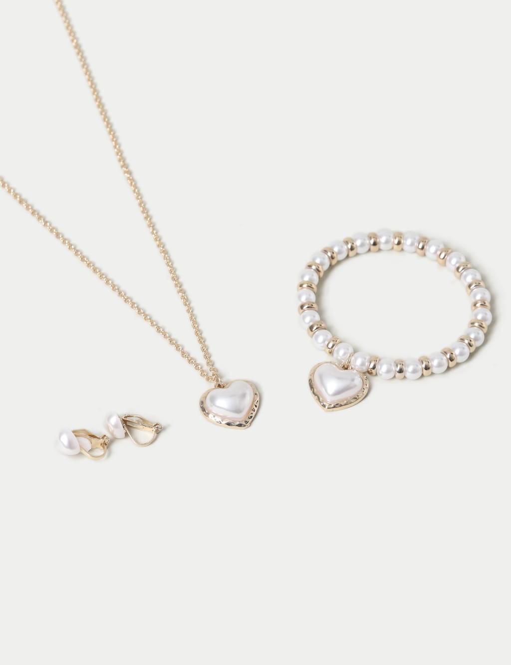 Gold and Pearl Effect Necklace and Bracelet Set M S Collection M S