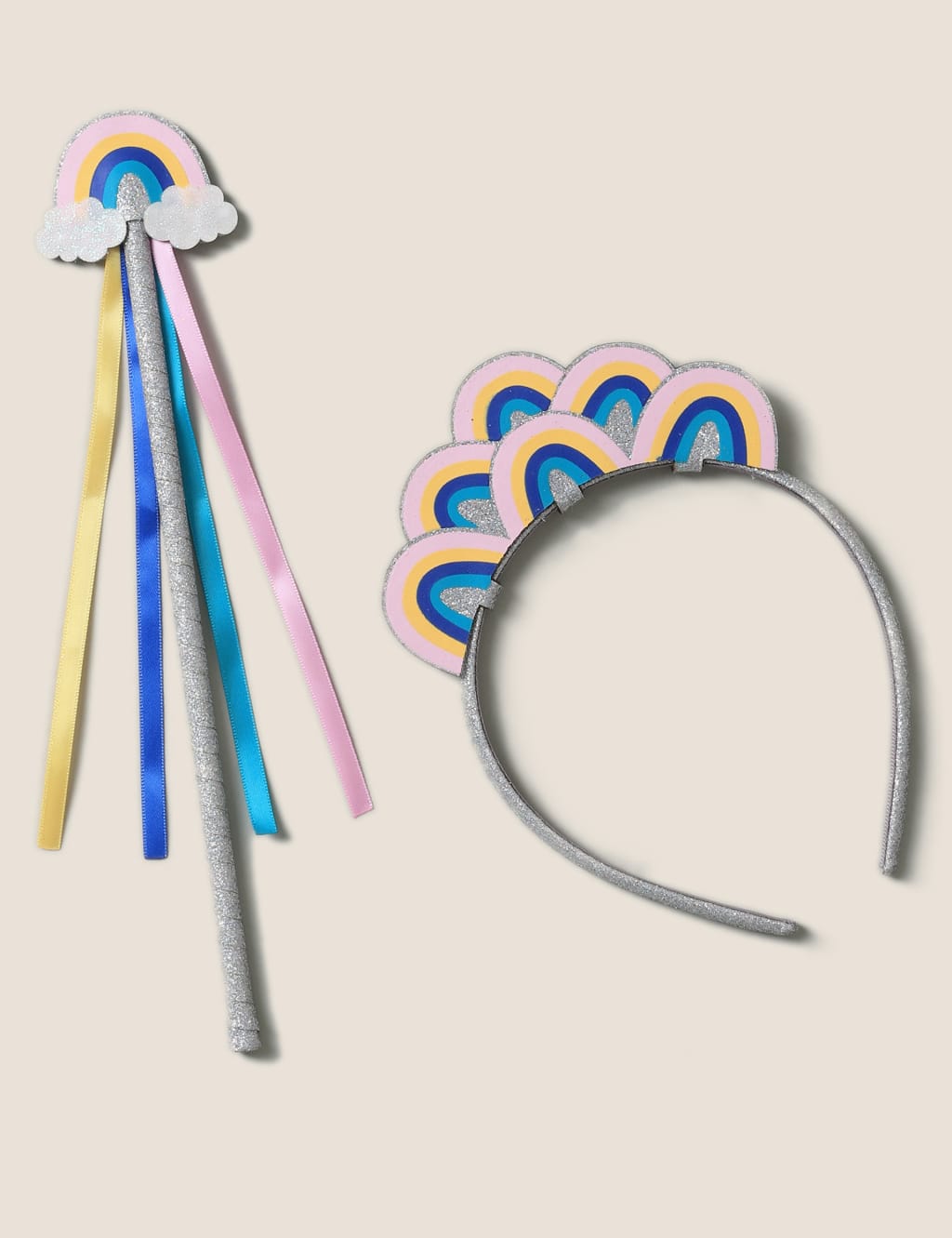 Kids' 2 pack Rainbow Motif Wand And Headband Set 1 of 1
