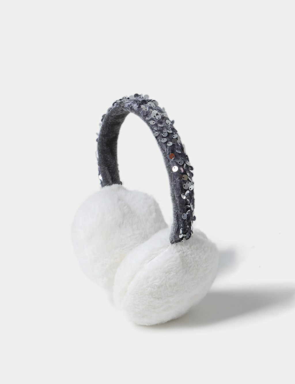 Silver Sequin Earmuffs M S Collection M S