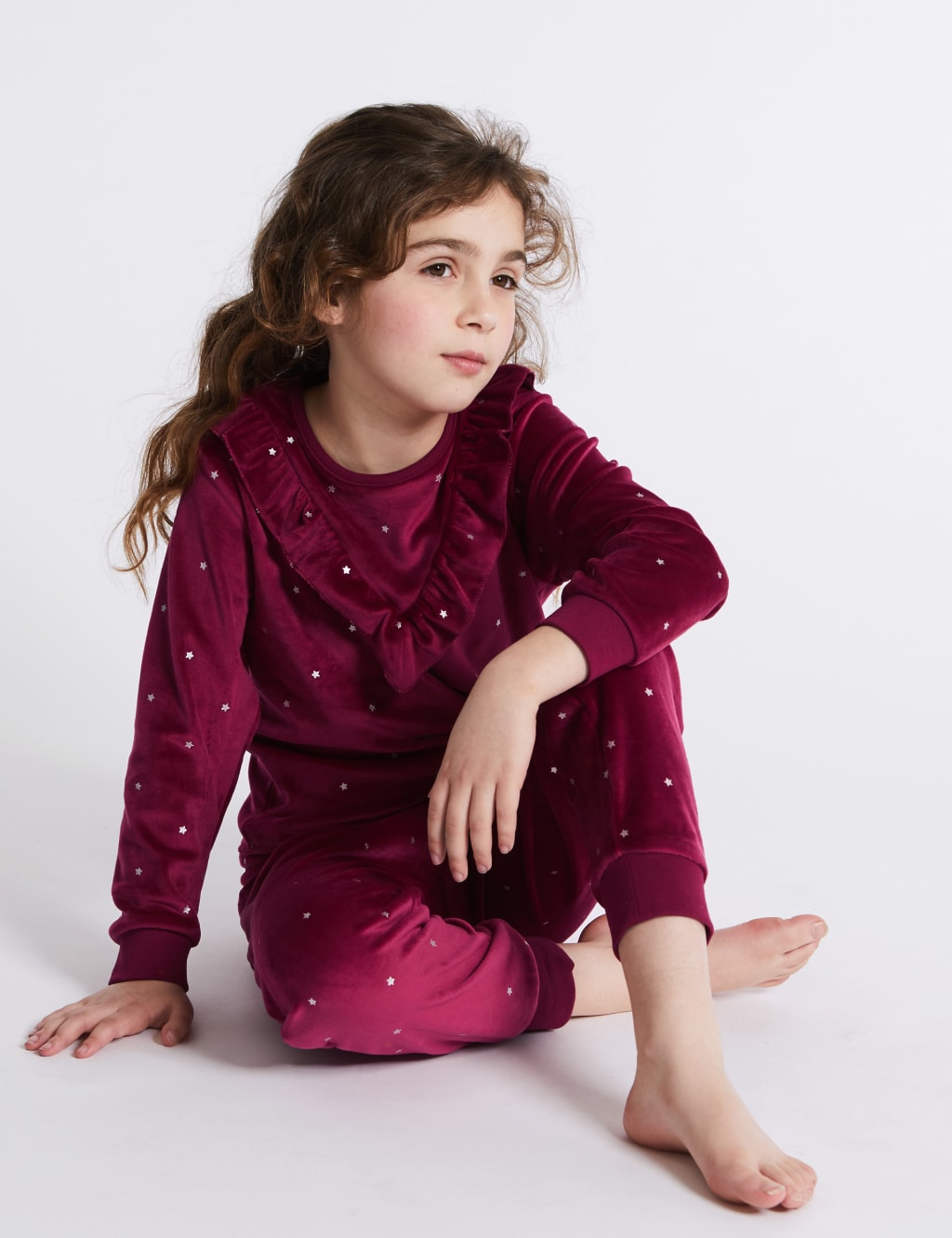 Ruffle Velour Pyjamas 3 16 Years M S