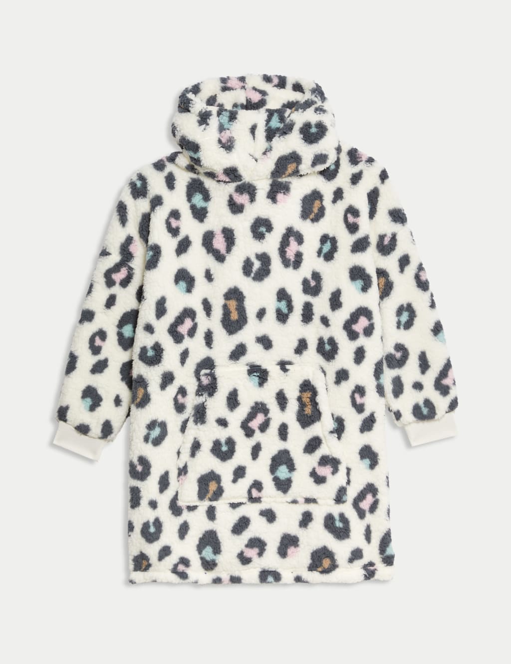 Leopard Print Borg Oversized Hoodie 3 16 Yrs M S Collection M S