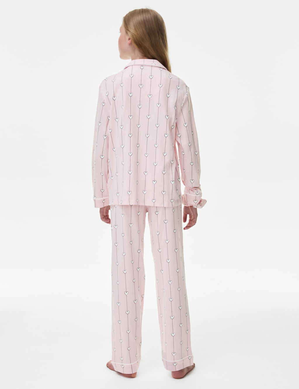 Cotton Modal Heart Pyjamas with Scrunchie (3-16 Yrs) 3 of 6