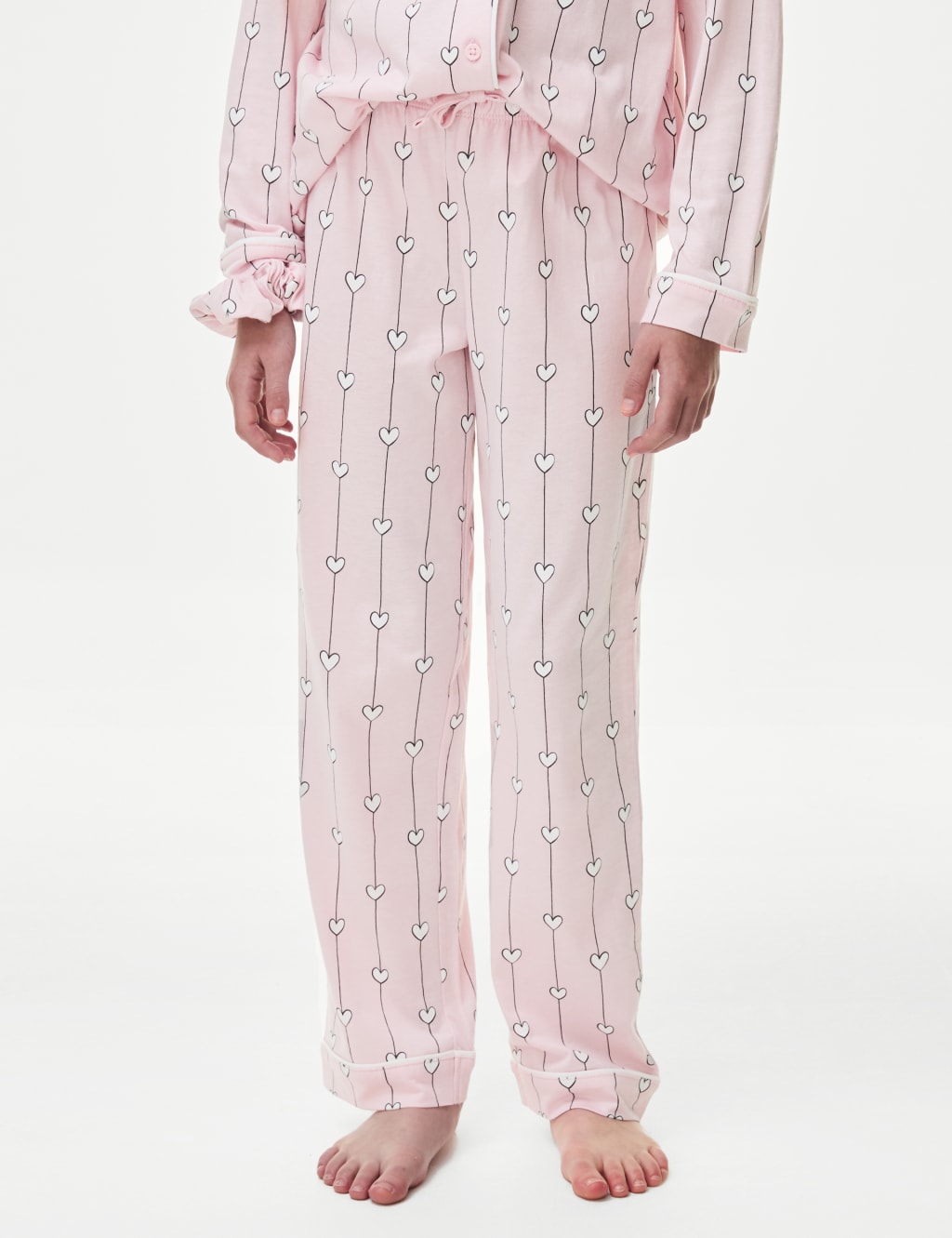 Cotton Modal Heart Pyjamas with Scrunchie (3-16 Yrs) 4 of 6