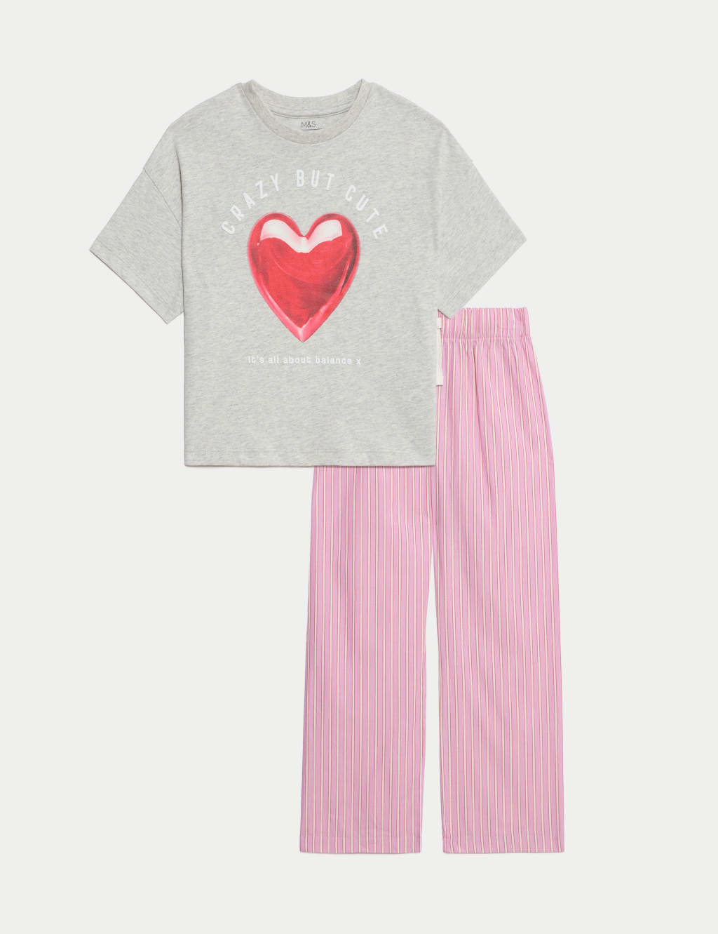Pure Cotton Heart Print Pyjamas (3-16 Yrs) 2 of 5