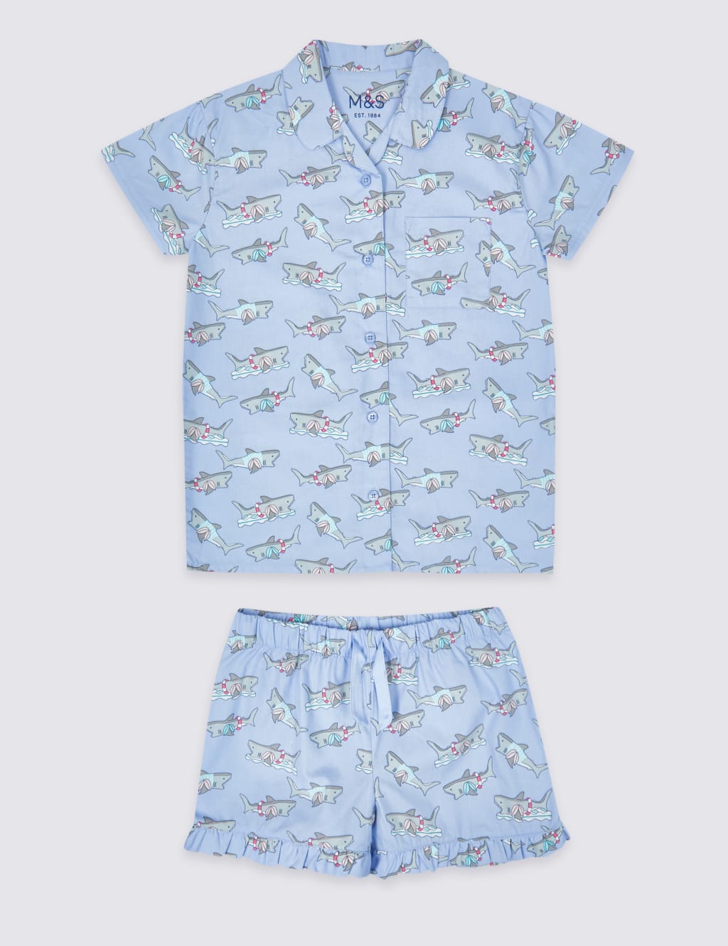 Pure Cotton Woven Short Pyjamas (3-16 Years) 2 of 4