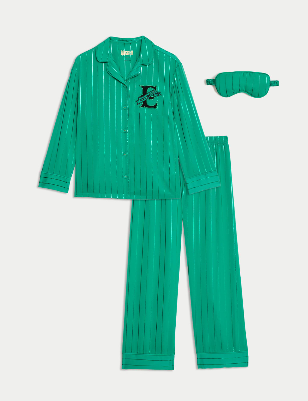 Wicked Satin Elphaba Pyjamas with Eye Mask 6 16 Yrs M S Collection M S