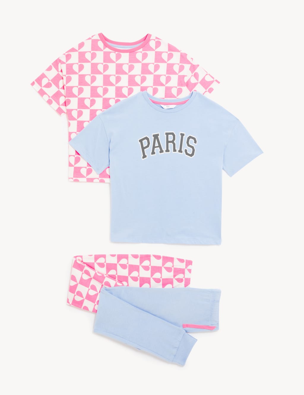 2pk Pure Cotton Paris Pyjama Sets (6-16 Yrs) 2 of 4