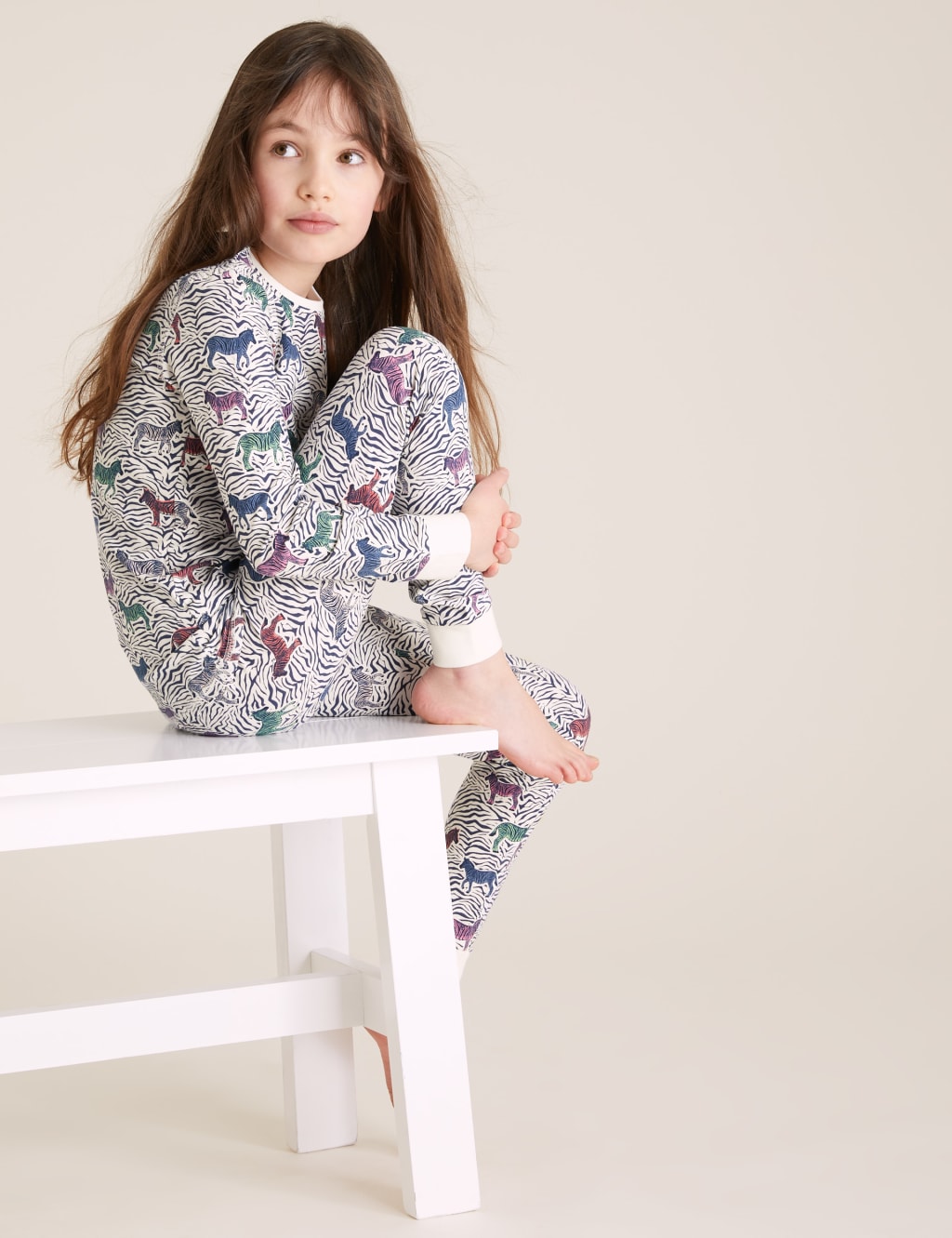 Cotton Zebra Print Pyjama Set 7 16 Yrs M S