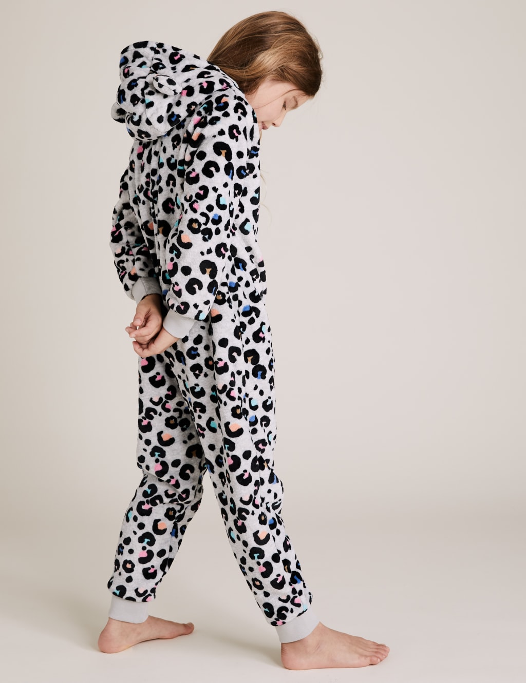 Fleece Leopard Print Onesie 6 16 Yrs M S
