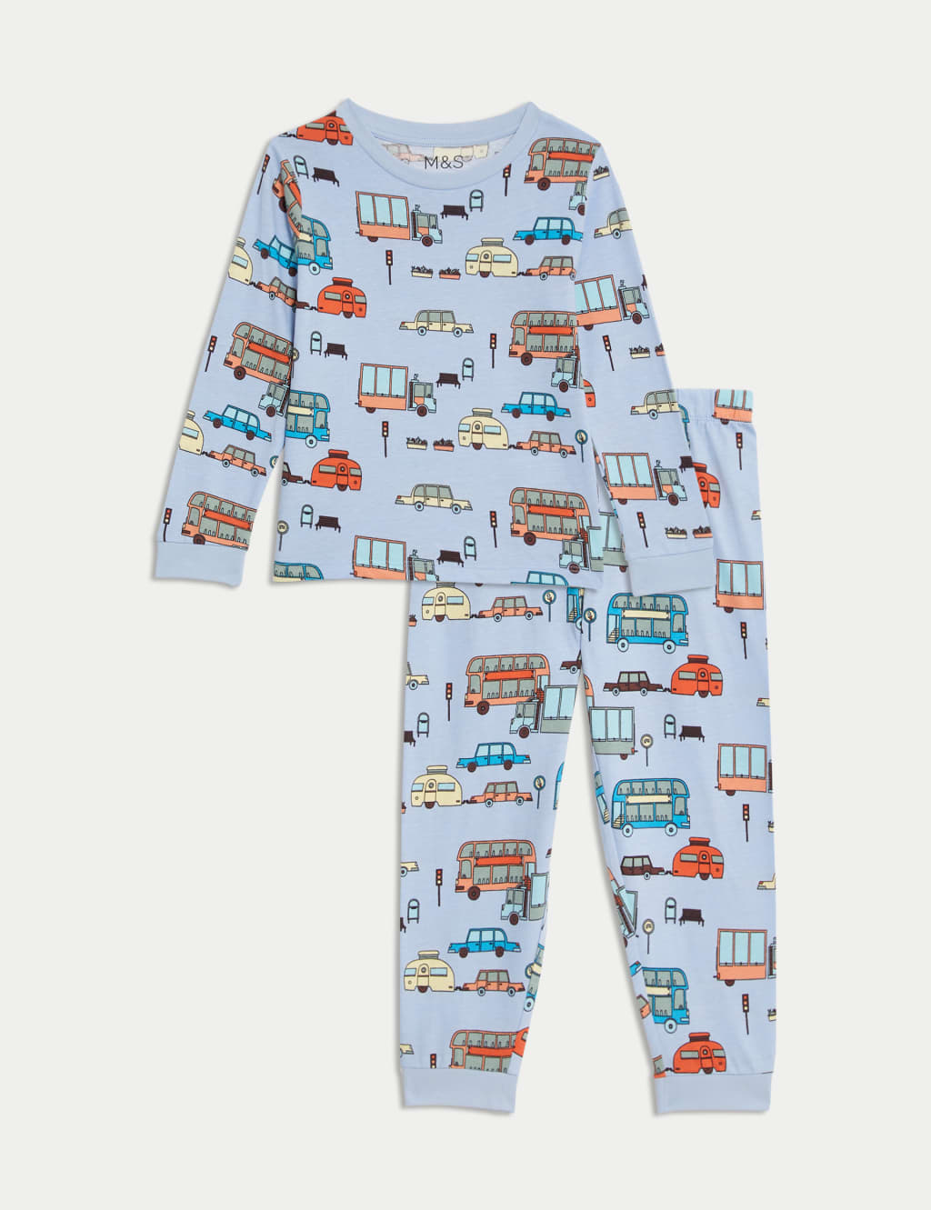 Pure Cotton Transport Pyjamas 1 8 Yrs M S Collection M S