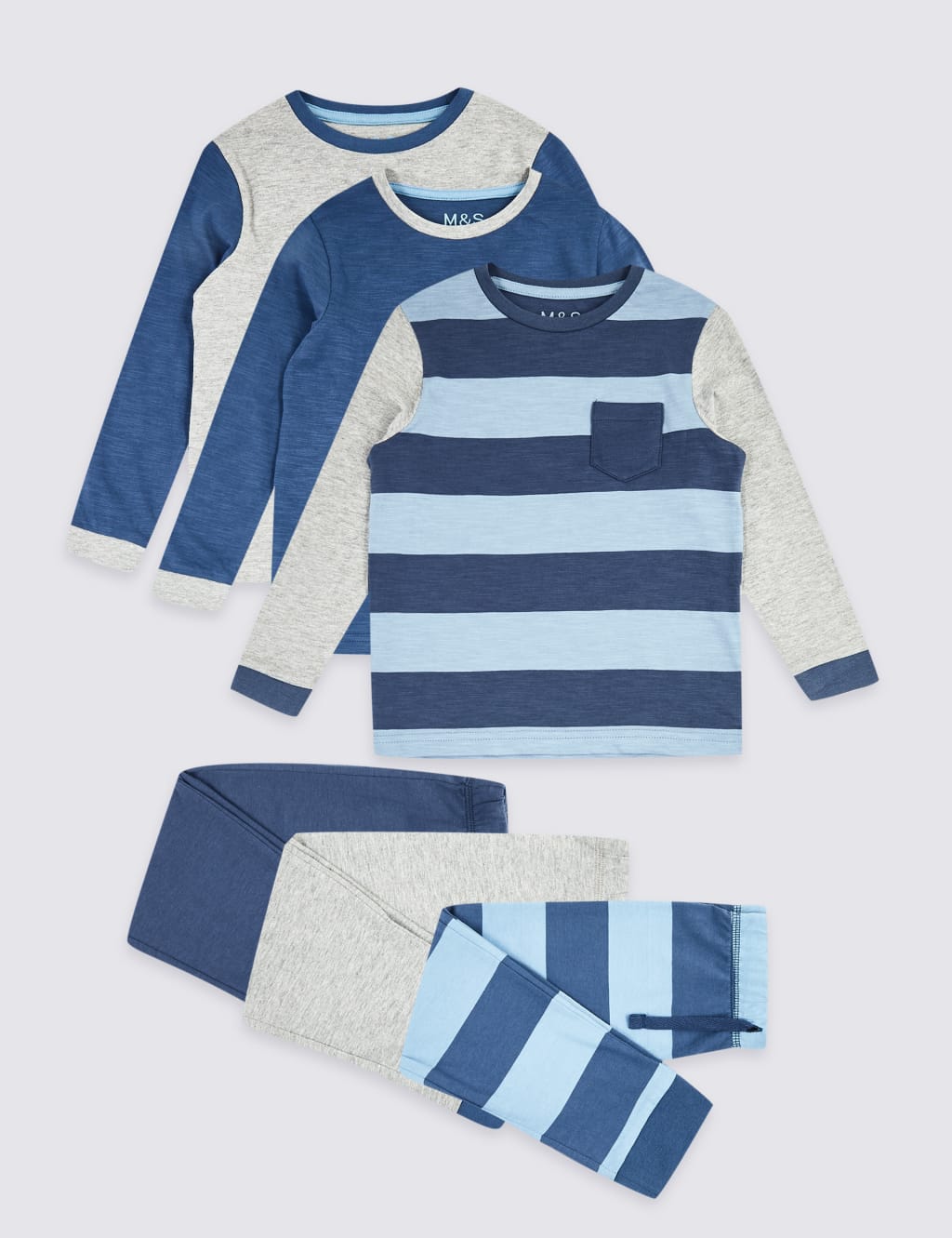 3 Pack Striped Pyjamas (1-7 years) 1 of 6