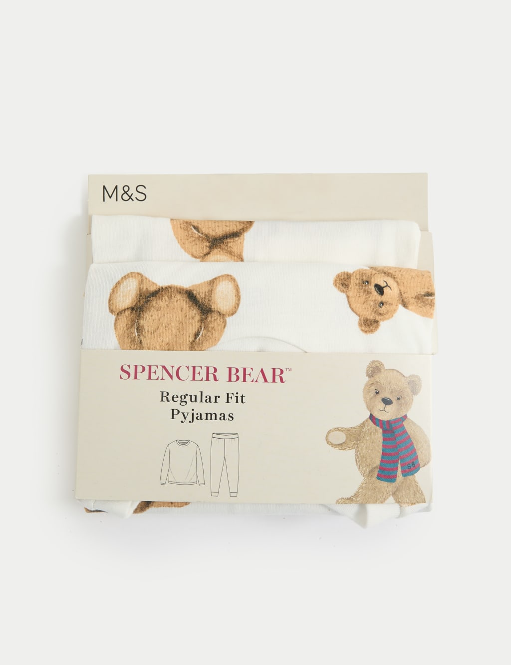 Pure Cotton Spencer Bear Pyjamas 12 Mths 16 Yrs Spencer Bear M S
