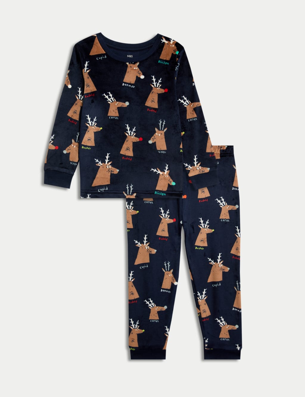 Velour Reindeer Pyjamas 1 8 Yrs M S Collection M S