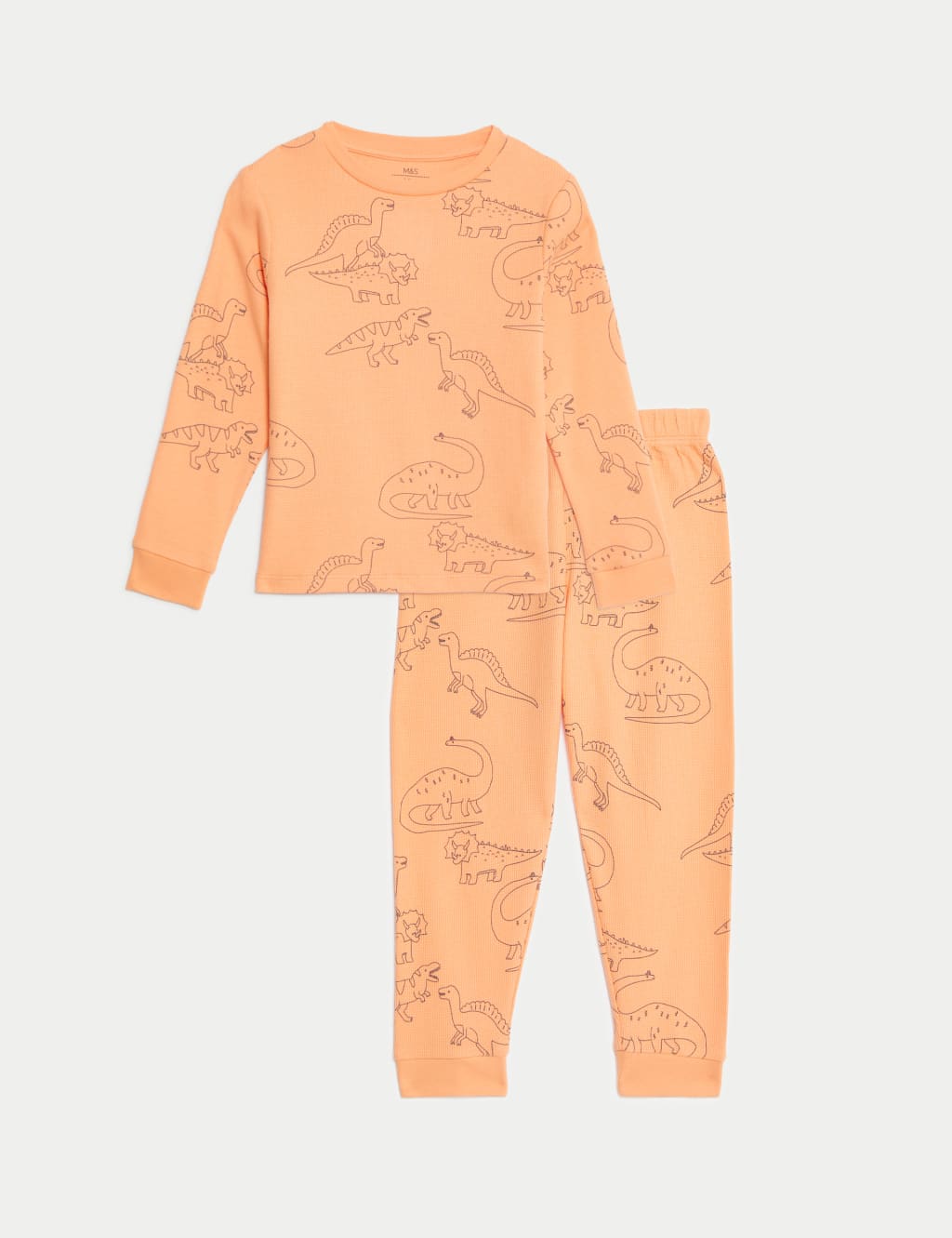 Pure Cotton Waffle Dinosaur Pyjamas (1-8 Yrs) 2 of 4
