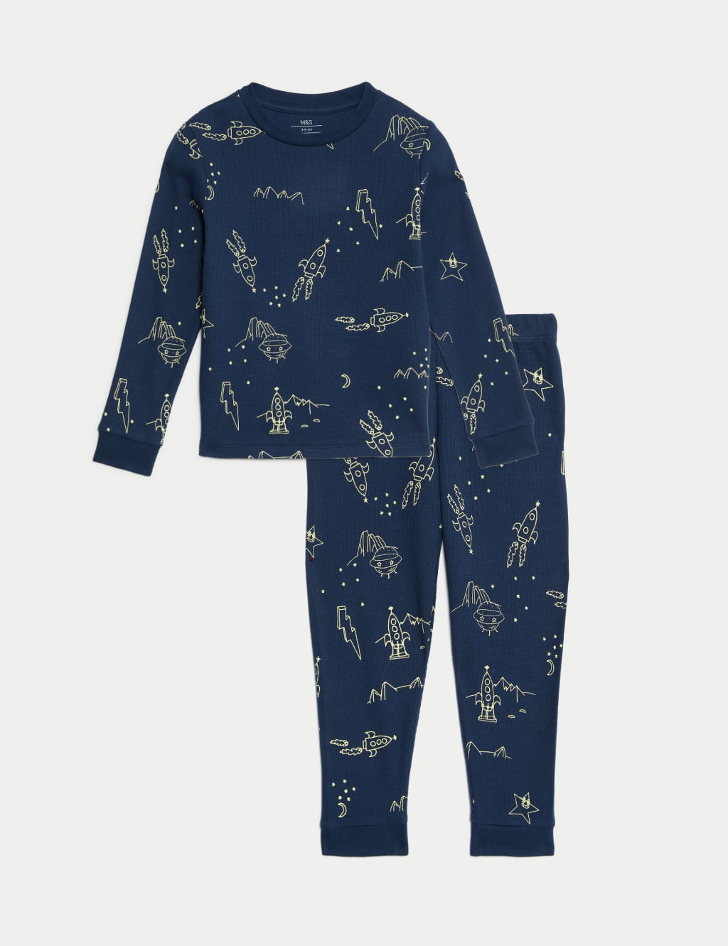 Pure Cotton Space Pyjamas (1-8 Yrs) 2 of 4
