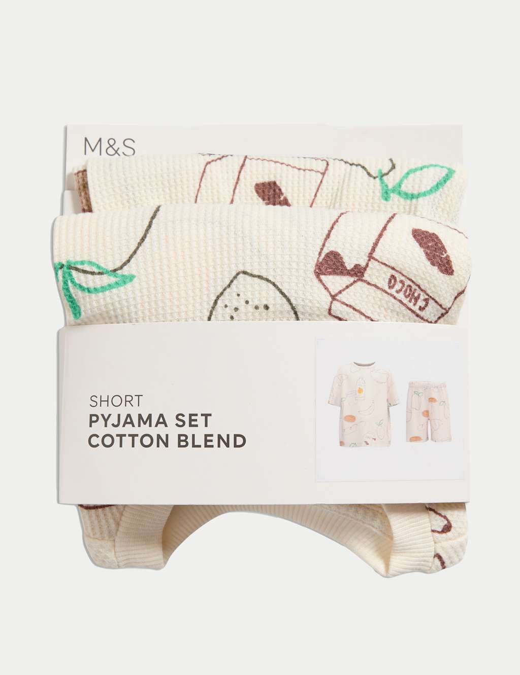 Cotton Blend Waffle Breakfast Pyjamas (1-16 Yrs) 2 of 2